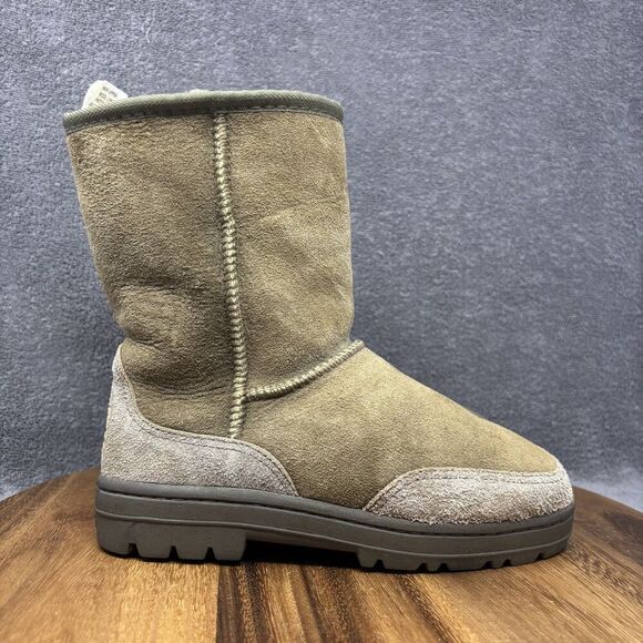 UGG Boots Womens Ultra Short Sheepskin Slipper Boots Tan Brown Size 5 #5225 - Picture 1 of 9